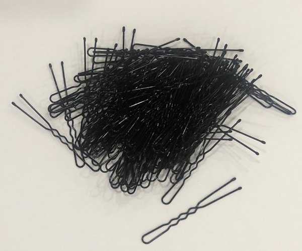 1 KG (ca. 1500 Stück) Haarnadeln gewellt - 6,3 cm - schwarz -