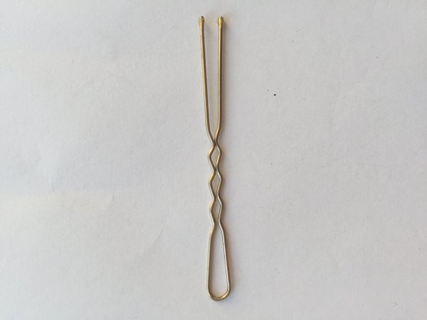 1 KG (ca. 1500 Stück) Haarnadeln gewellt - 6,3 cm - gold