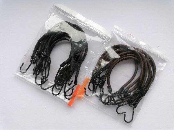 10 Haarbinder - braun oder schwarz - elastisch